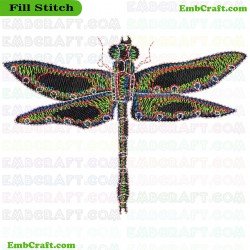 Vibrantly Dragonfly Embroidery Design 32