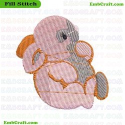 Warm Toned Rabbit Embroidery Design 2