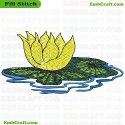 Water Lily Plant Embroidery Design 14