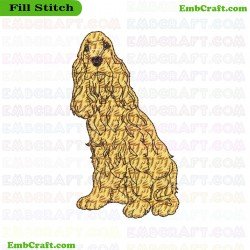 Wavy Haired Dog Embroidery Design 218