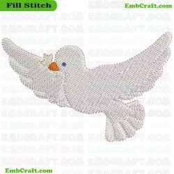 White Dove Embroidery Design 30