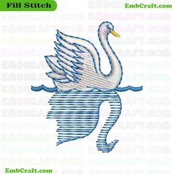 White Swan Embroidery Design 80