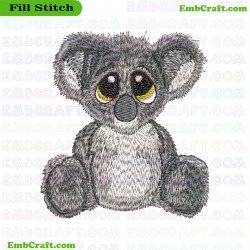 Wide Eyed Koala Embroidery Design 8