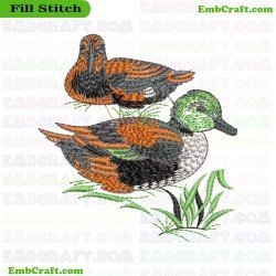 Wild Ducks Scenery Embroidery Design 3