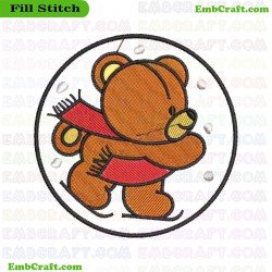 Winter Bear Embroidery Design 428