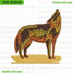 Wolf In Natural Colors Embroidery Design 1
