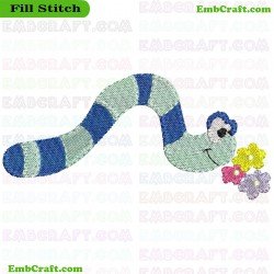 Worm Embroidery Design 4