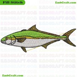 Yellowfin Tuna Embroidery Design 3