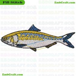 Yellowfin Tuna Embroidery Design 6