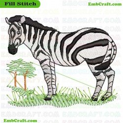 Zebra Embroidery Design 12