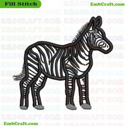 Zebra Embroidery Design 7